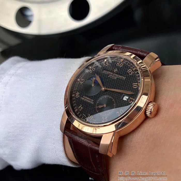 江詩丹頓 Vacheron Constantin 大氣爆款 頂級機械機芯 真牛皮錶帶 精品男士腕表  wssb4858